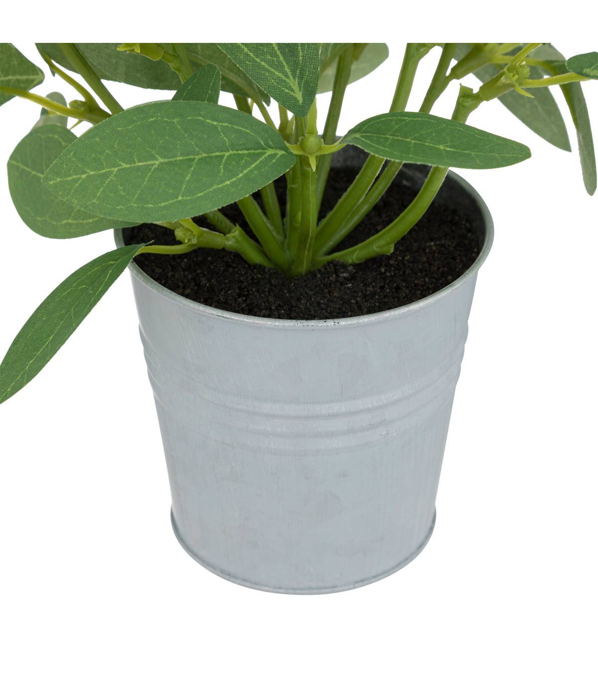 Fleurs artificielles dans un pot en zinc D 15 x H 19 cm - Imagen 3