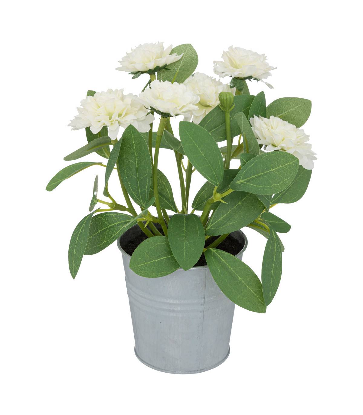 Fleurs artificielles dans un pot en zinc D 15 x H 19 cm - Imagen 1