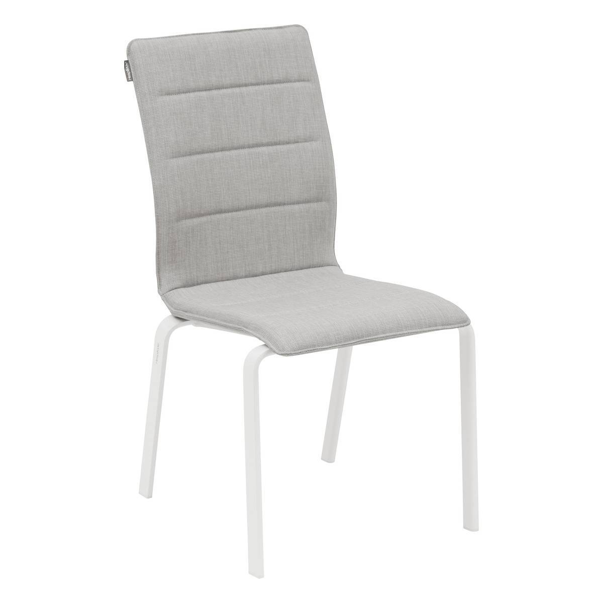 Hesperide - Chaise de jardin empilable "Diese" perle & blanc en aluminium traité époxy Hespéride - Image 1