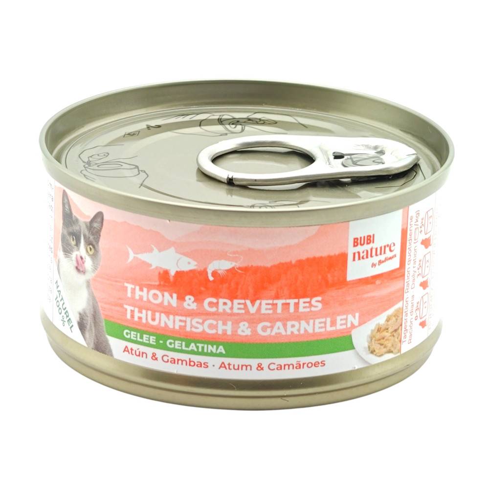 Bubimex - Pâtée en gelée pour chat au thon et aux crevettes Bubimex Bubi Nature - 70 g - Image 1