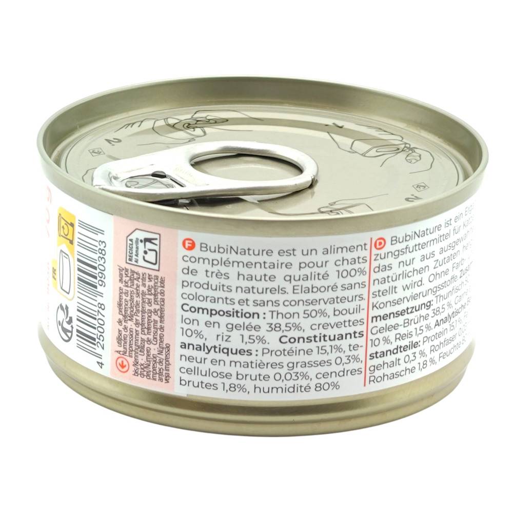Bubimex - Pâtée en gelée pour chat au thon et aux crevettes Bubimex Bubi Nature - 70 g - Image 4