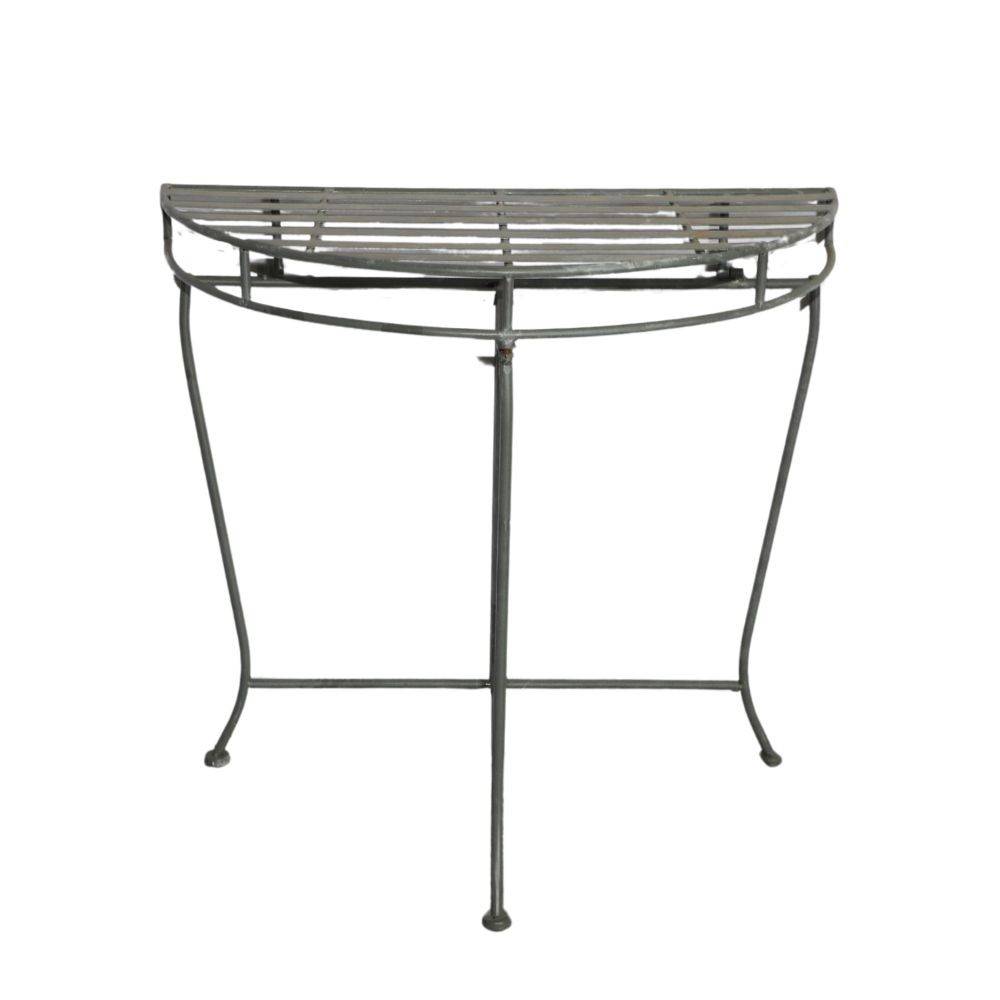 Chemin De Campagne - ~ Meuble industriel console pliante métal gris 74.5 x 37 x 72cm Chemin de campagne