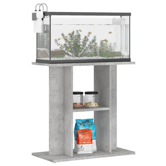 Meuble Aquarium Bois d'Ingénierie Support de Rangement 60x30x60cm Gris Béton - ComfortXL Outdoor Living - Image 3
