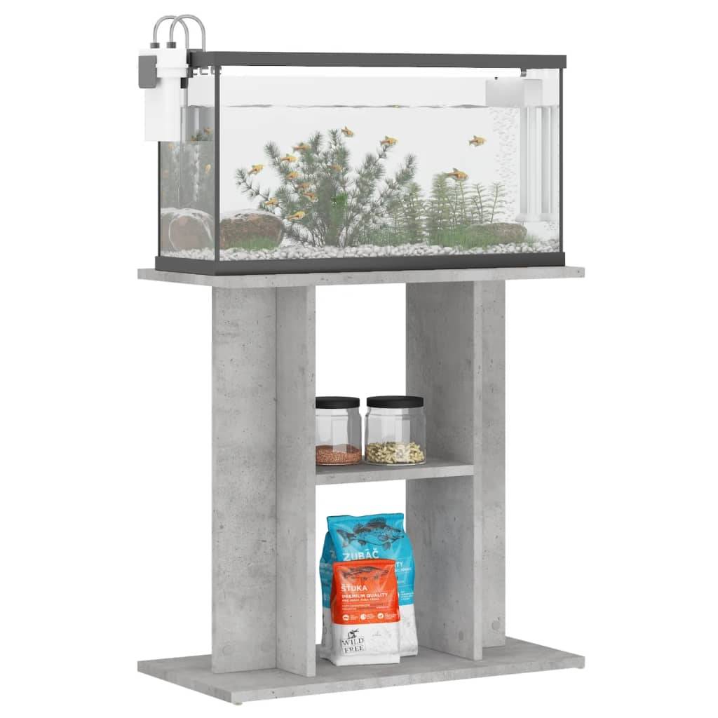 Meuble Aquarium Bois d'Ingénierie Support de Rangement 60x30x60cm Gris Béton - ComfortXL Outdoor Living - Image 3