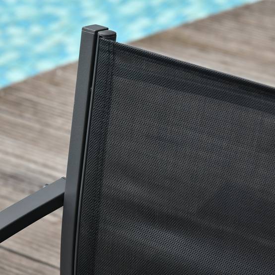 Salon de jardin extérieur 4 personnes, salon de balcon 5 pièces | Mobilier de jardin Noir Métal 105x60x77 cm - Image 8