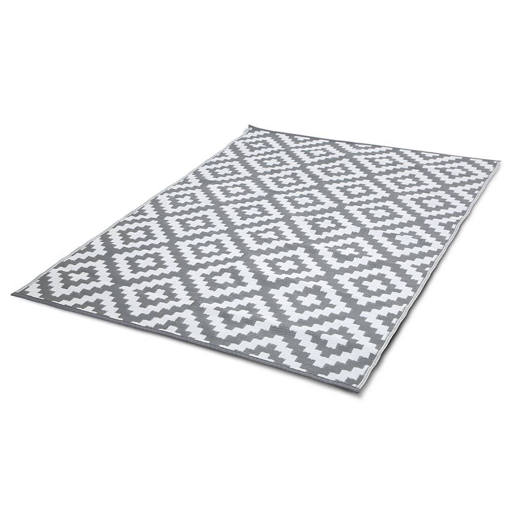 Tapis extérieur rectangulaire réversible 120 x 180 Gris - Image 2