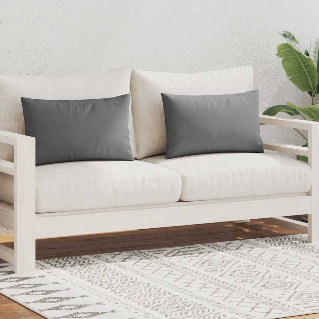 Coussin galette polyester gris  60 x 40 cm  - Prolenta premium p323.5 - Image 1