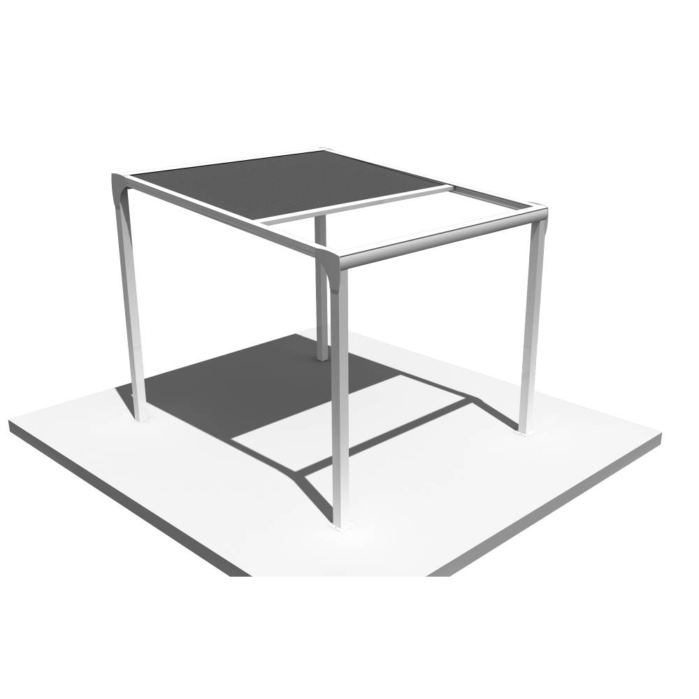 Pergola toile TILA îlot 4,00x3,50m Motorisé à télécommande + manœuvre de secours (Gris Graphite - Blanc) - Alia Productions - Imagen 3