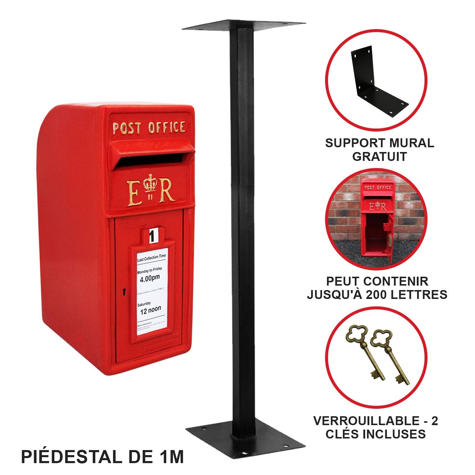 Monstershop - Boîte aux Lettres Rouge avec Support - Image 2