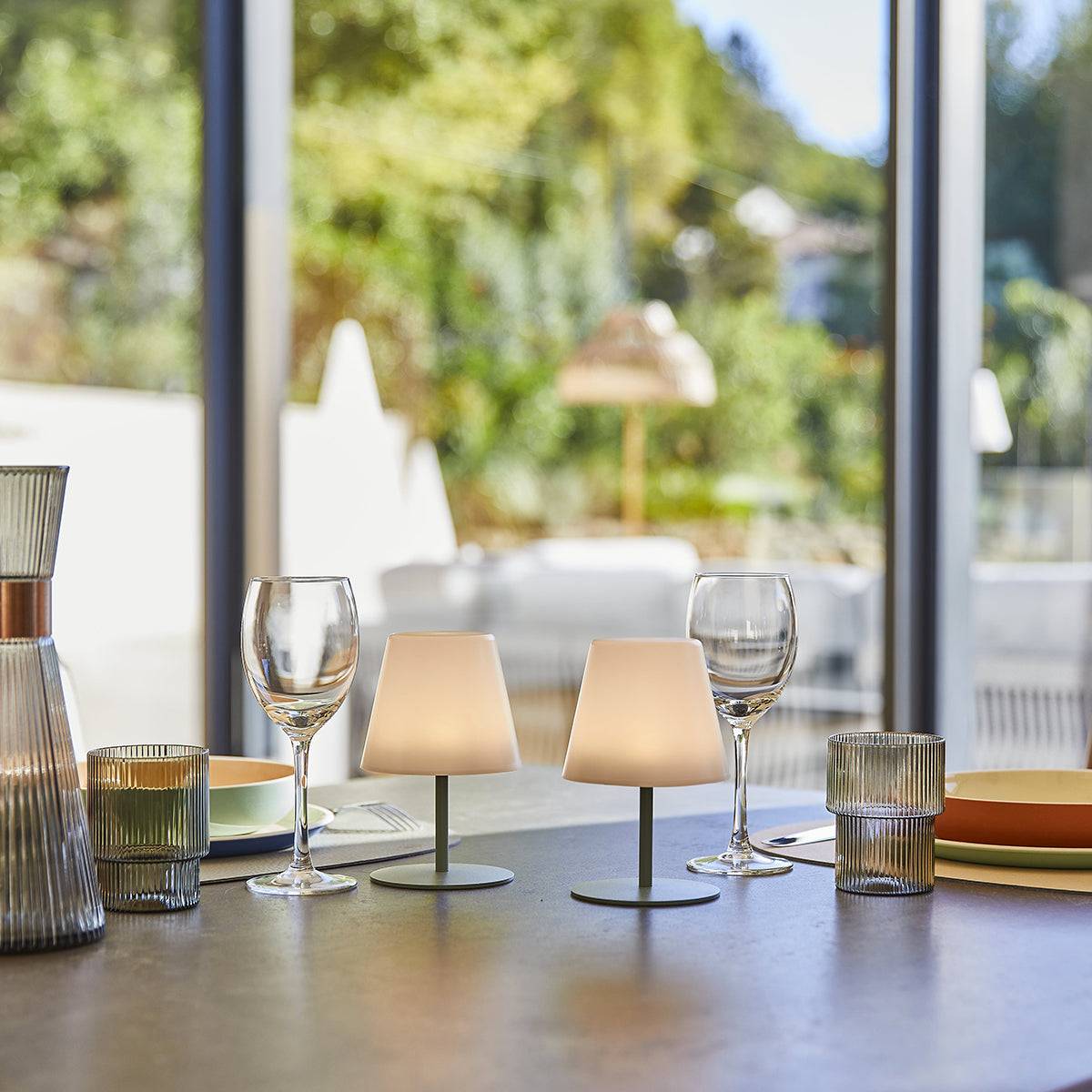Lumisky - 2 Lampes de table sans fil TWINS Vert H16cm - Imagen 3