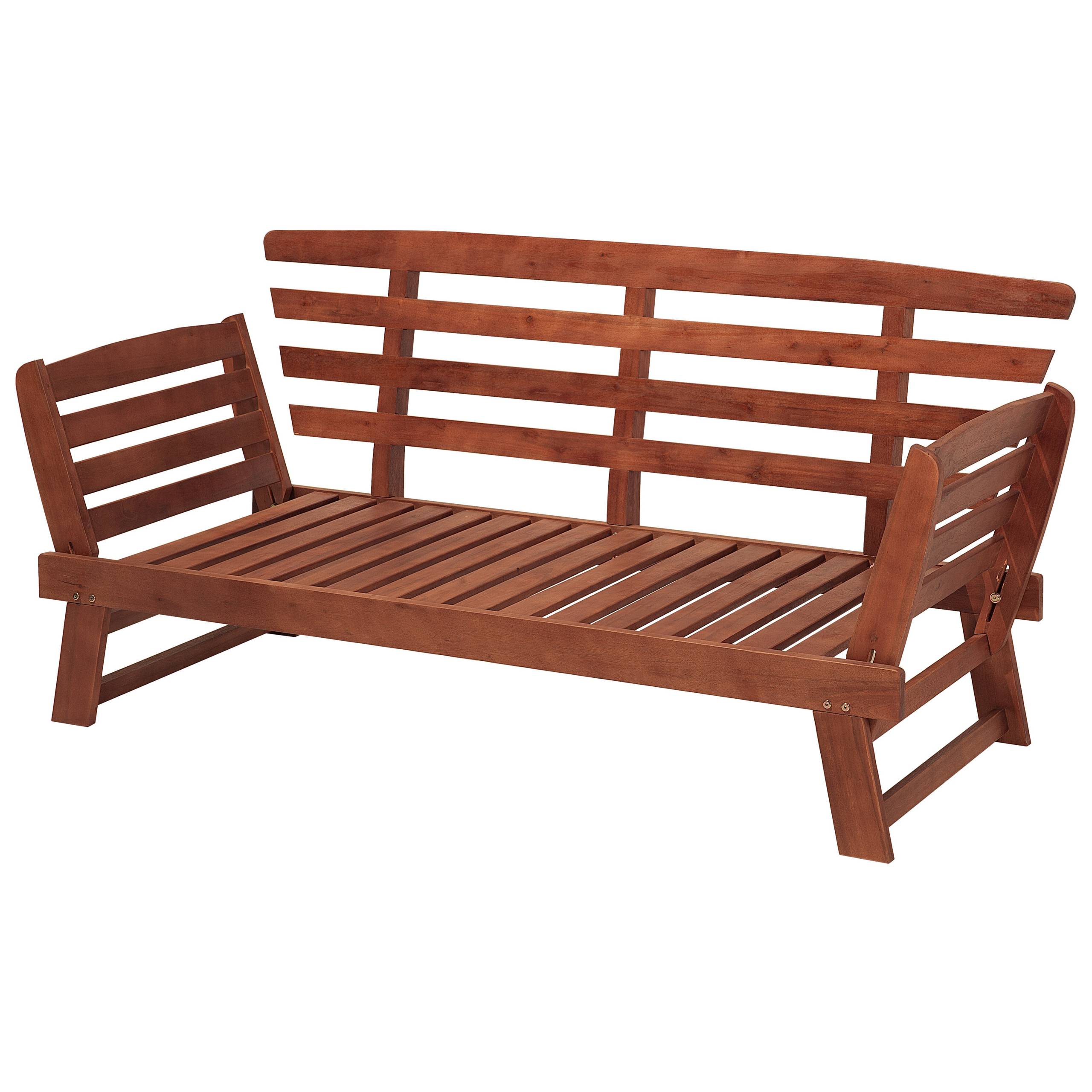Beliani - Banc, 2 Personnes Bois d'eucalyptus Marron foncé/taupe PORTICI - Beliani - Imagen 4