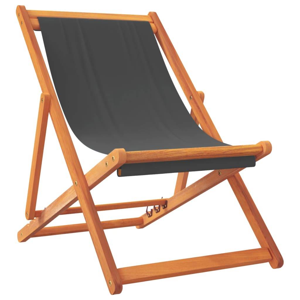 Maison Chic - lot de 2 Chaises de plage pliables - Bain de soleil - Transat gris tissu HL279 - Image 3