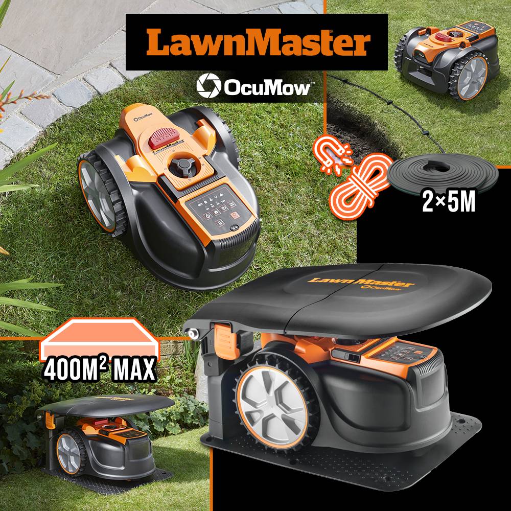Lawnmaster - Robot tondeuse autonome 18V sans fil périmétrique avec station de charge et garage - Max 400m² - Image 5