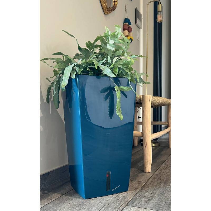 Riss - Bac A Fleurs Carré Riviera Eva New Haut - Plastique - 52x52 Cm - Bleu - Imagen 3