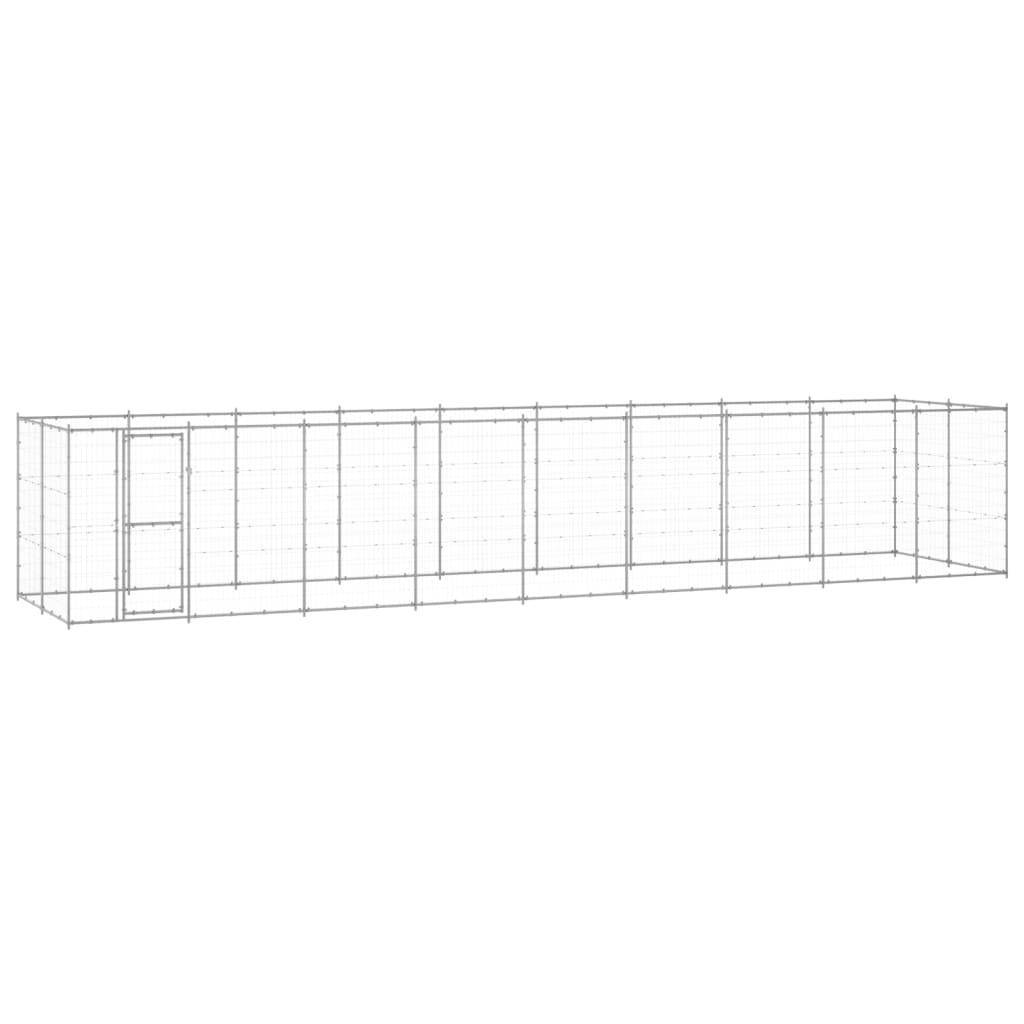 Helloshop26 - Chenil extérieur cage enclos parc animaux chien extérieur acier galvanisé 21,78 m² - Imagen 1