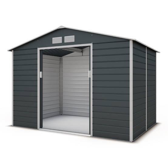Abri de jardin métal gris 4,83 m2 + kit d'ancrage - Image 2