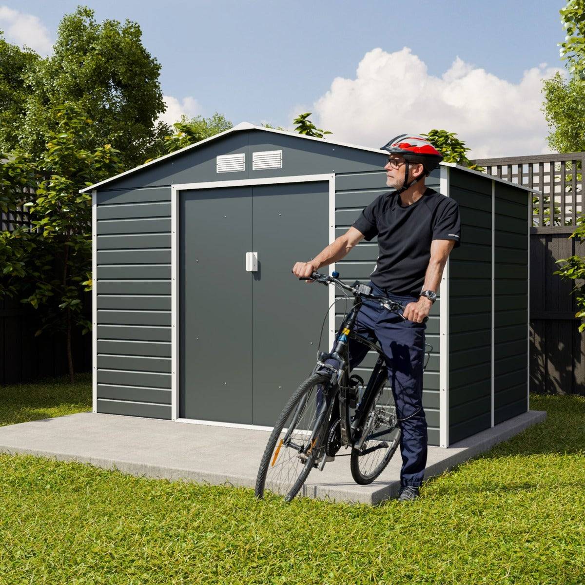 Abri de jardin métal gris 4,83 m2 + kit d'ancrage - Image 6