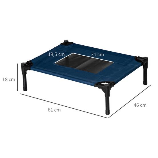 Lit surélevé animal Tissu Oxford Textilène Intérieur Extérieur 61x46cm Bleu Noir - ComfortXL Outdoor Living - Image 5