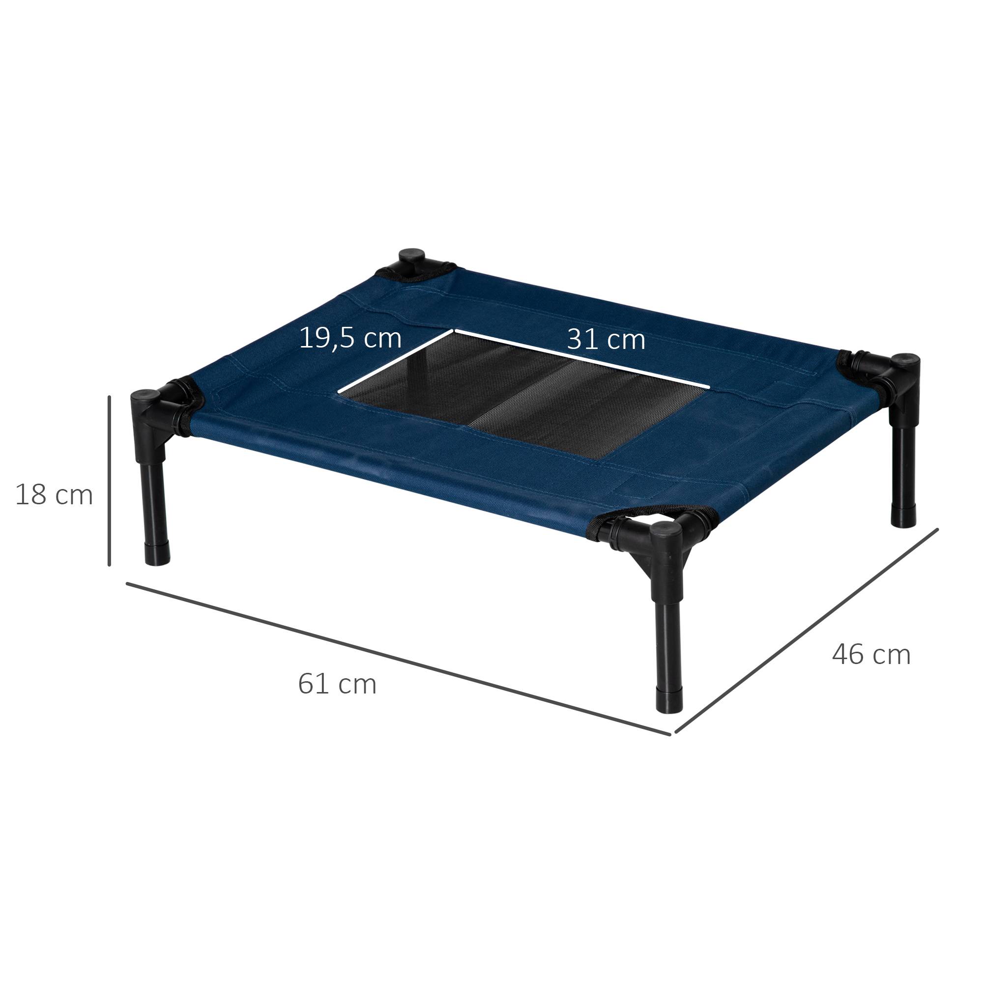 Lit surélevé animal Tissu Oxford Textilène Intérieur Extérieur 61x46cm Bleu Noir - ComfortXL Outdoor Living - Image 5
