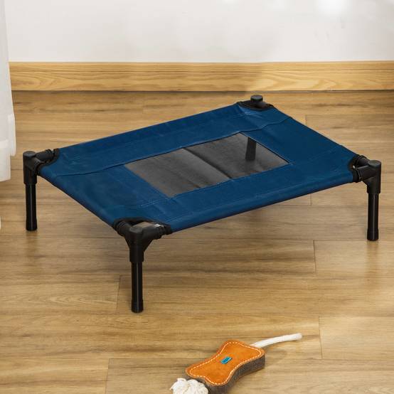 Lit surélevé animal Tissu Oxford Textilène Intérieur Extérieur 61x46cm Bleu Noir - ComfortXL Outdoor Living - Image 4