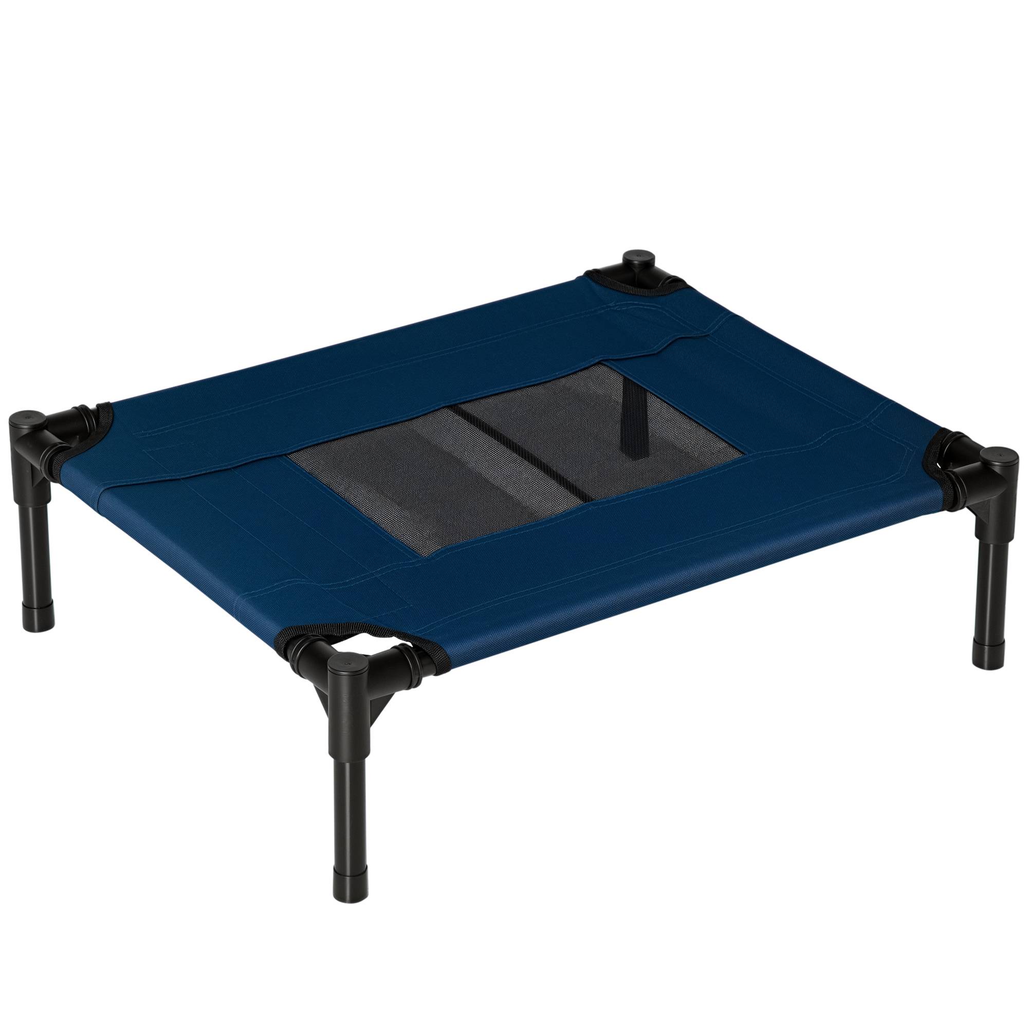Lit surélevé animal Tissu Oxford Textilène Intérieur Extérieur 61x46cm Bleu Noir - ComfortXL Outdoor Living
