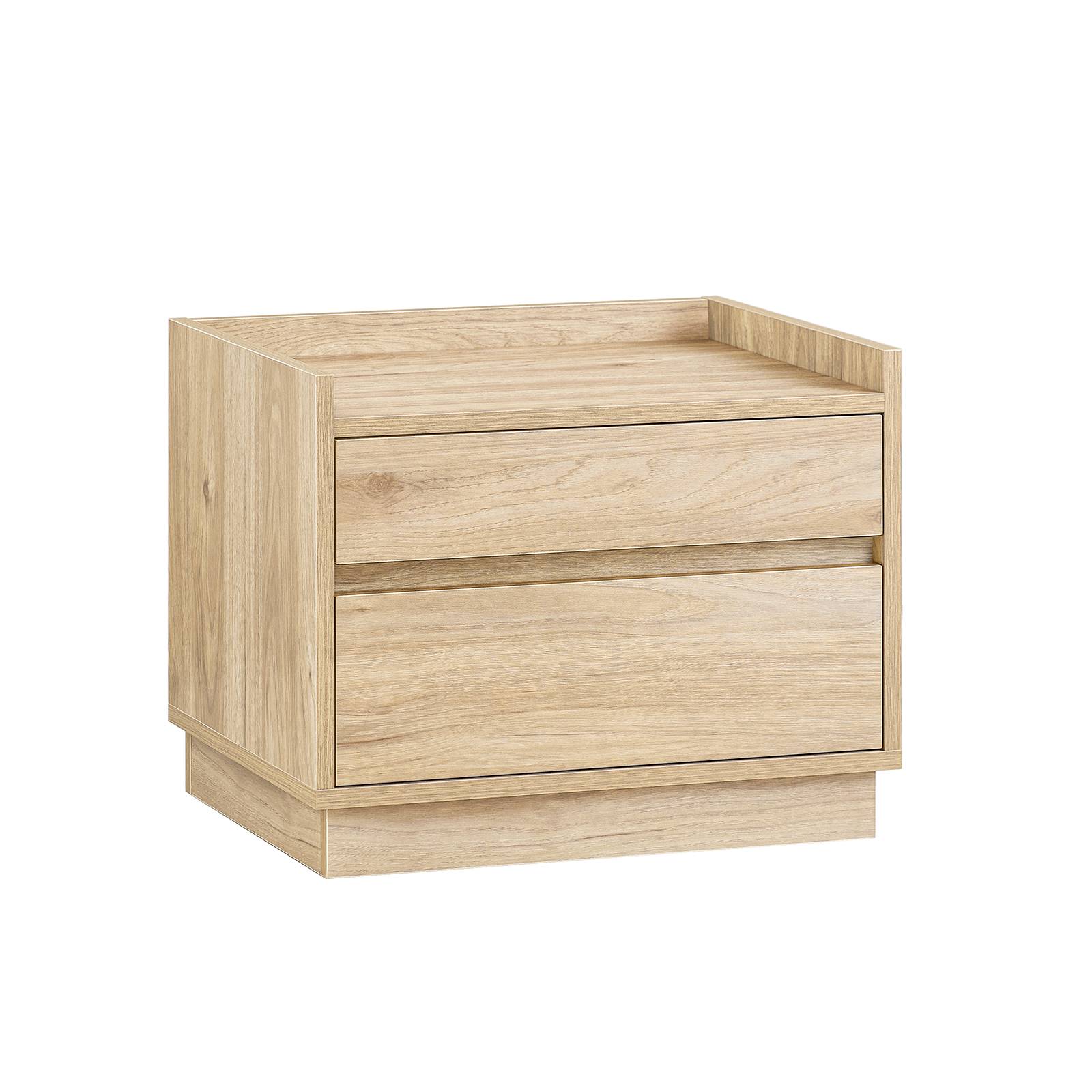 SoBuy Table de Chevet avec 2 Tiroirs, Bout de Canapé, Table de Nuit et Table Basse, Naturelle - Image 1