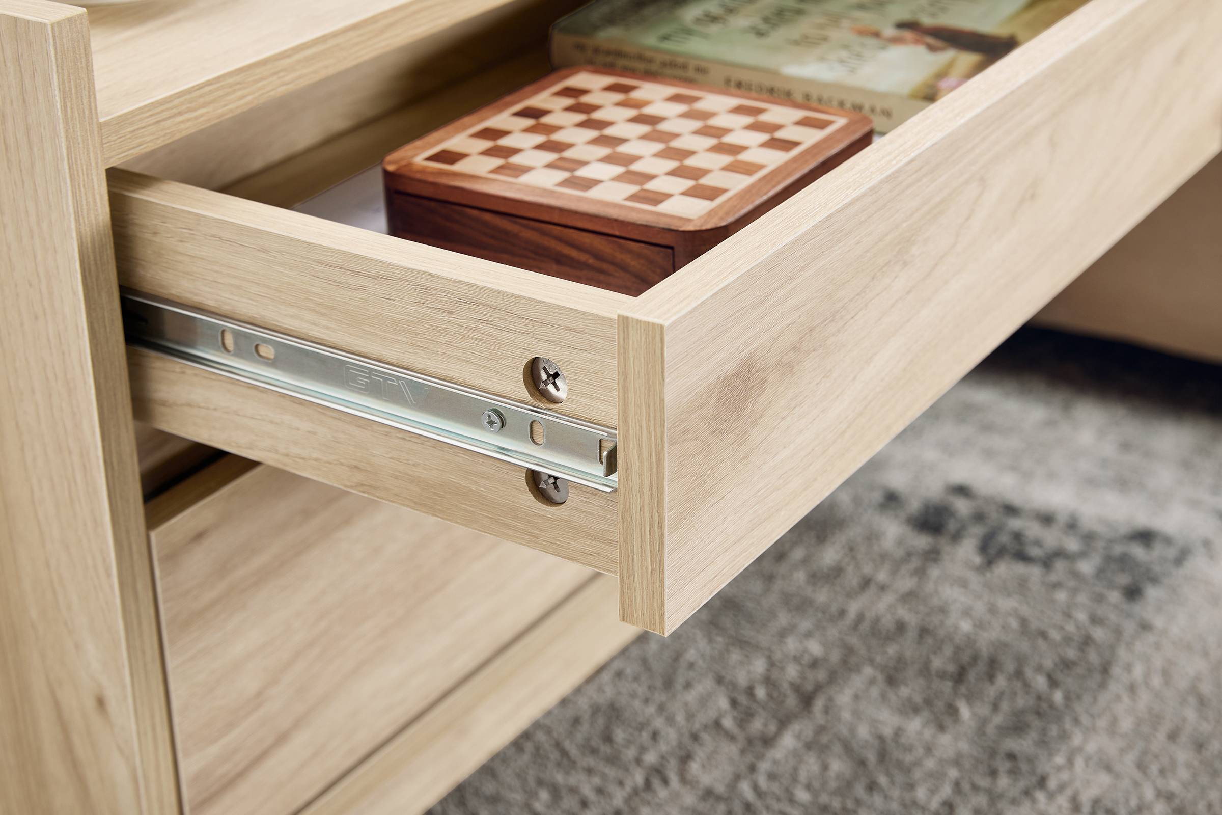 SoBuy Table de Chevet avec 2 Tiroirs, Bout de Canapé, Table de Nuit et Table Basse, Naturelle - Image 8