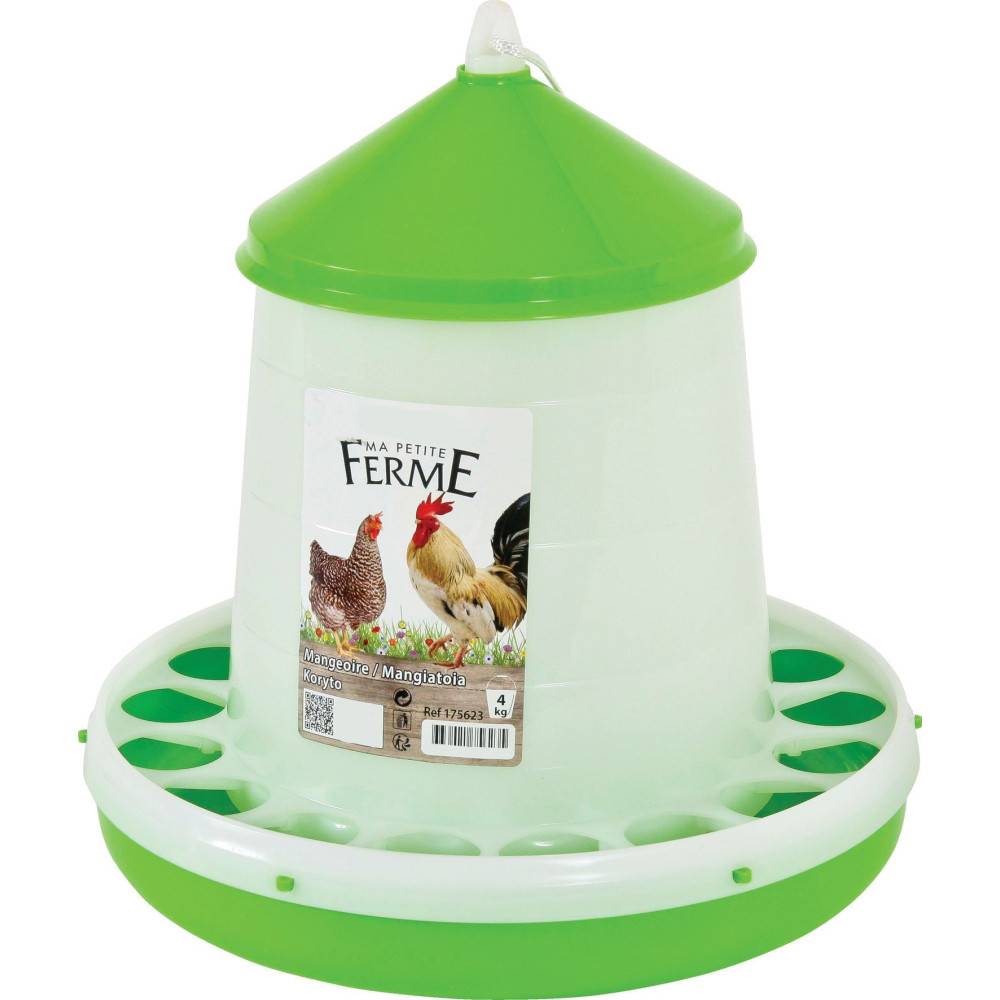 Mangeoire silo en plastique, capacité 4 kg, basse cour - Imagen 1