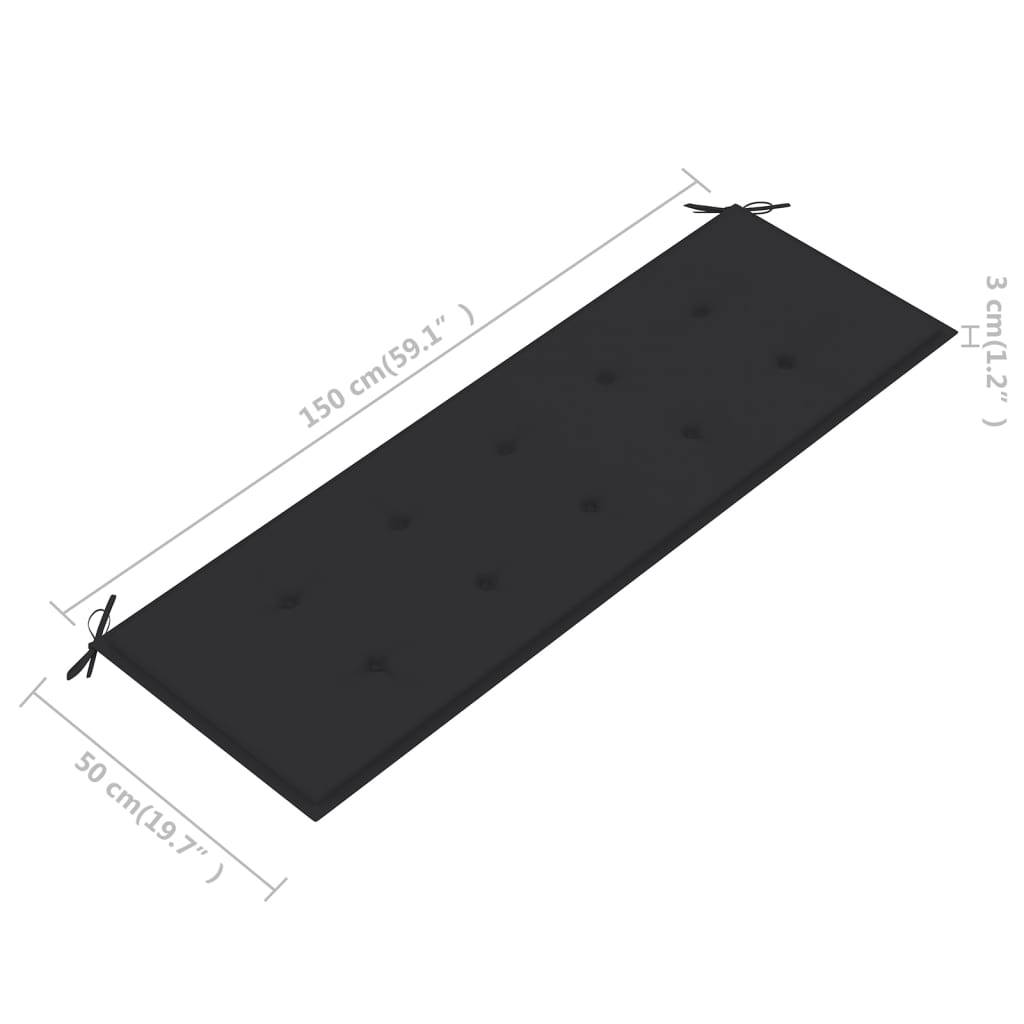 Helloshop26 - Banc de jardin meuble de patio d'extérieur terrasse avec coussin 157 cm bois d'acacia massif - Imagen 8