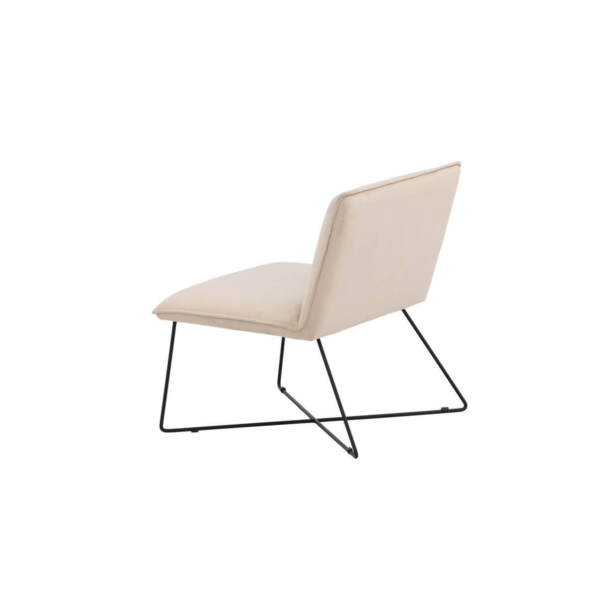 Paris Prix - Fauteuil en Velours "X-Lounge" 82cm Beige - Image 8