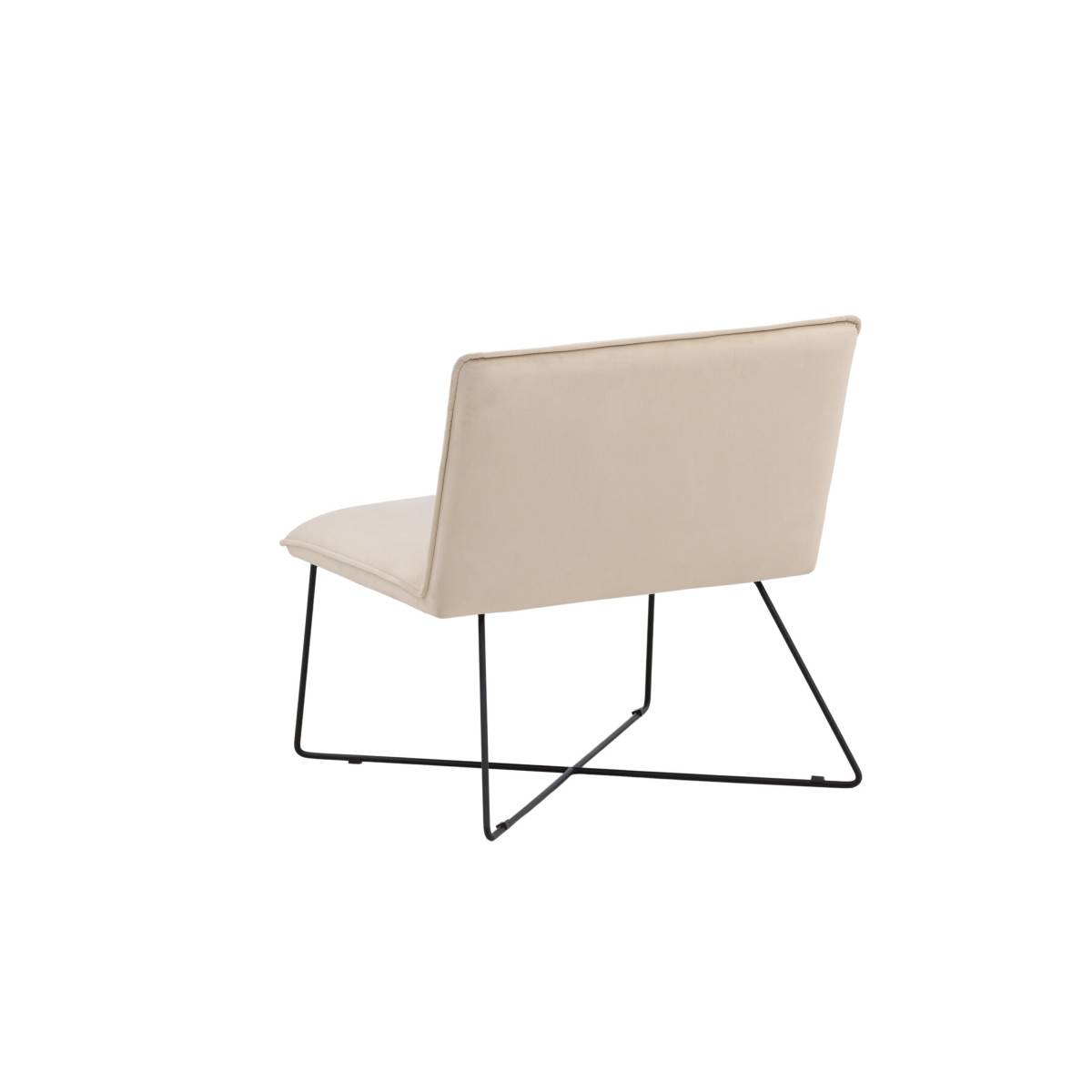 Paris Prix - Fauteuil en Velours "X-Lounge" 82cm Beige - Image 9