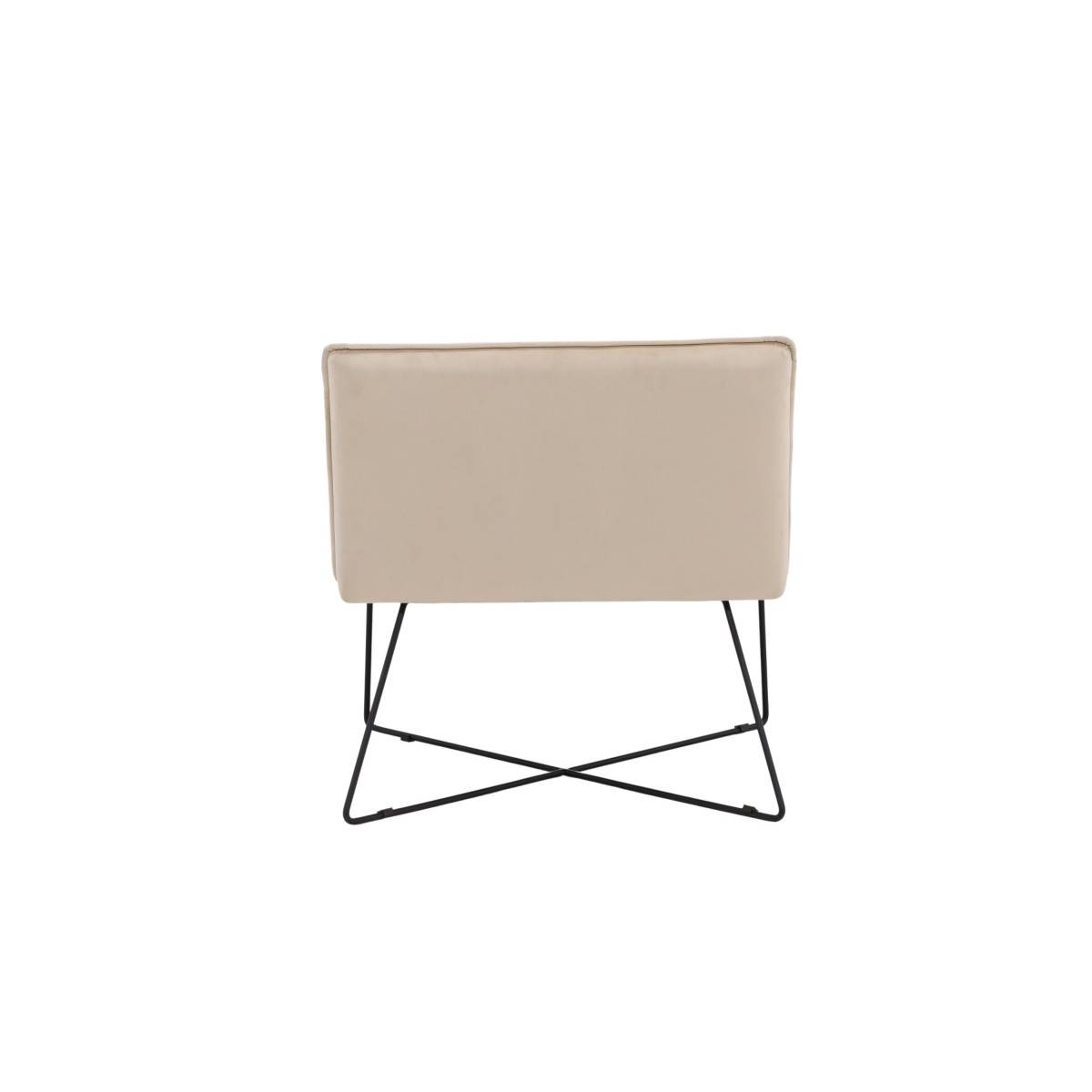 Paris Prix - Fauteuil en Velours "X-Lounge" 82cm Beige - Image 10