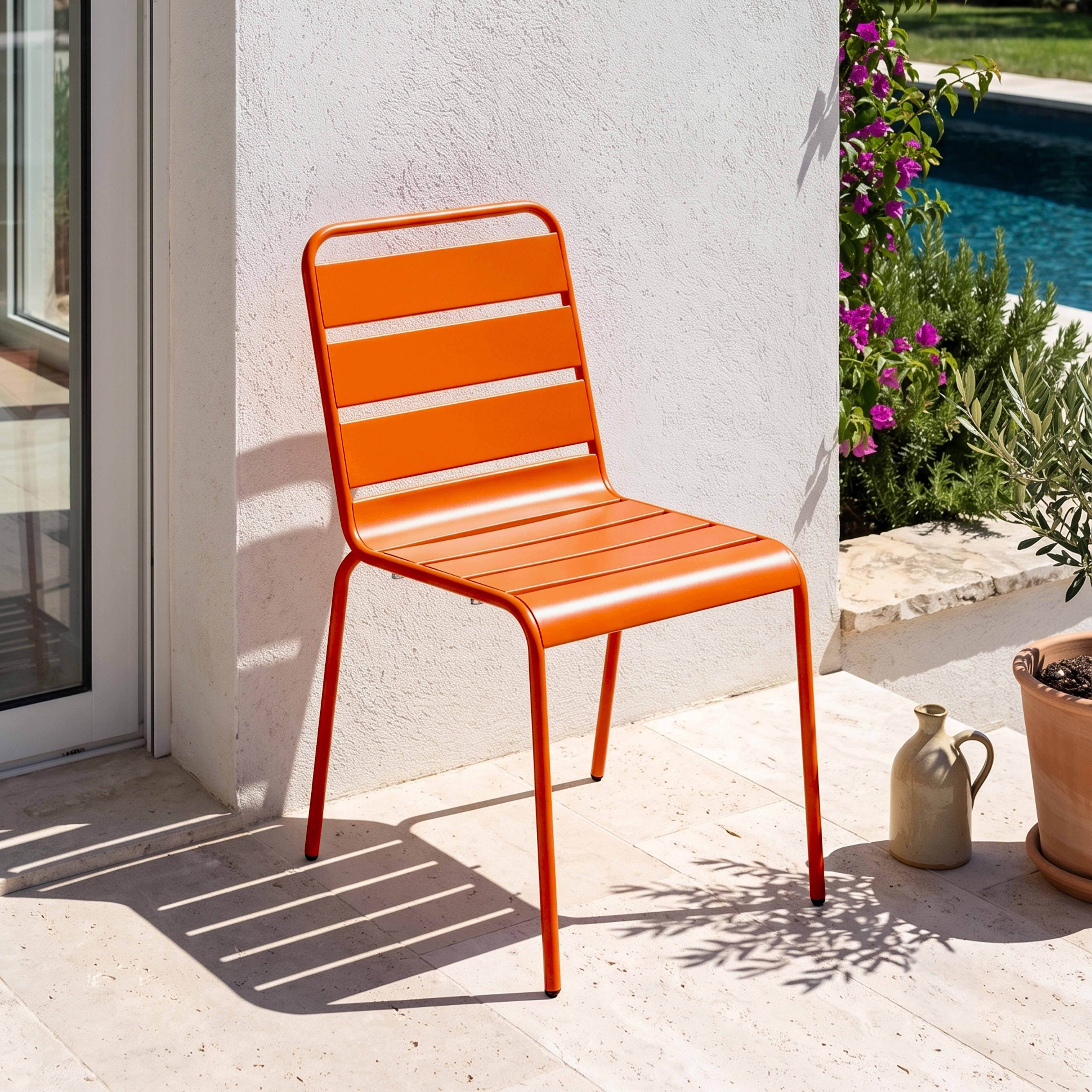 Oviala - Chaise de jardin en métal orange Palavas - Oviala - Imagen 2