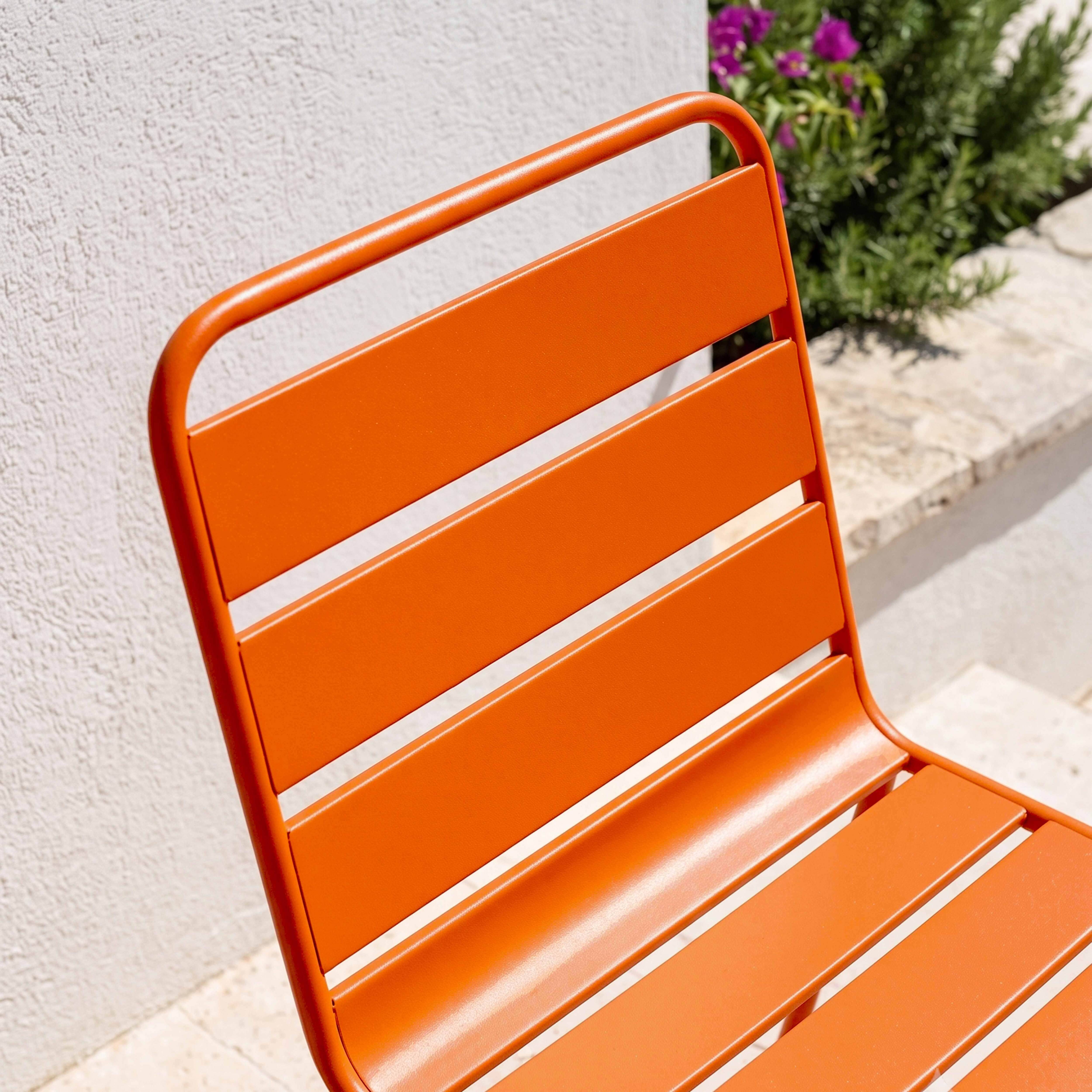 Oviala - Chaise de jardin en métal orange Palavas - Oviala - Imagen 3