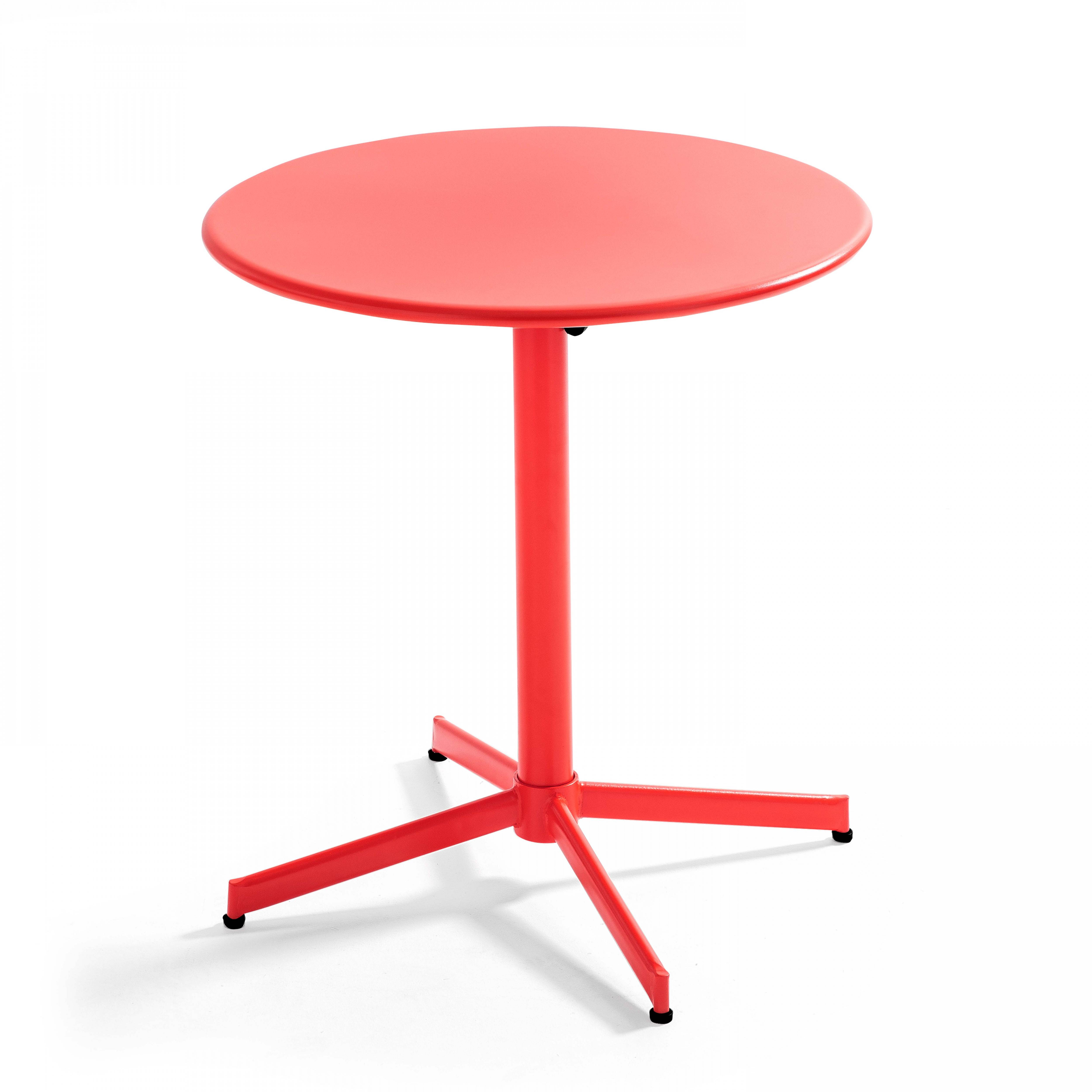 Oviala - Ensemble table de jardin et 2 fauteuils métal rouge Palavas - Oviala - Imagen 6