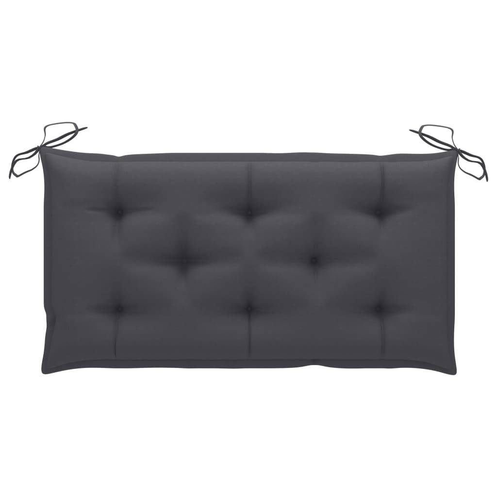 Helloshop26 - Banc de jardin meuble de patio d'extérieur terrasse et coussin anthracite 112 x 55 x 94 cm bois de teck massif - Imagen 6
