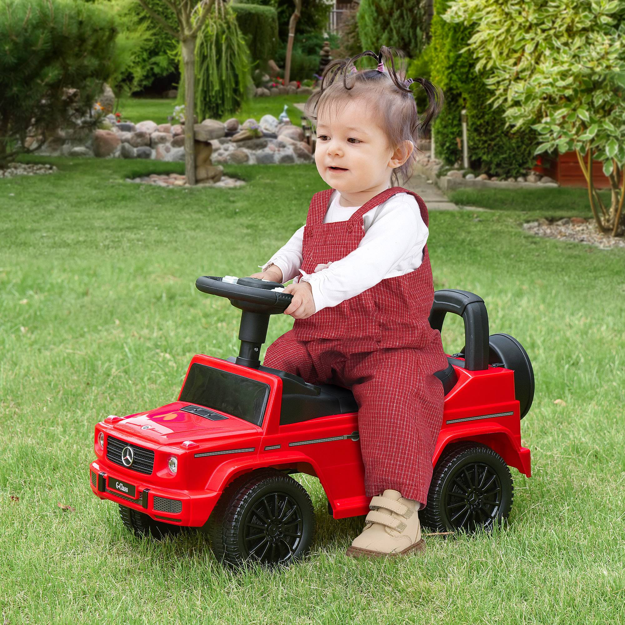 Camion porteur enfants véhicule à pousser licence Mercedes Benz 12-36 mois coffre klaxon phares rouge - Image 3