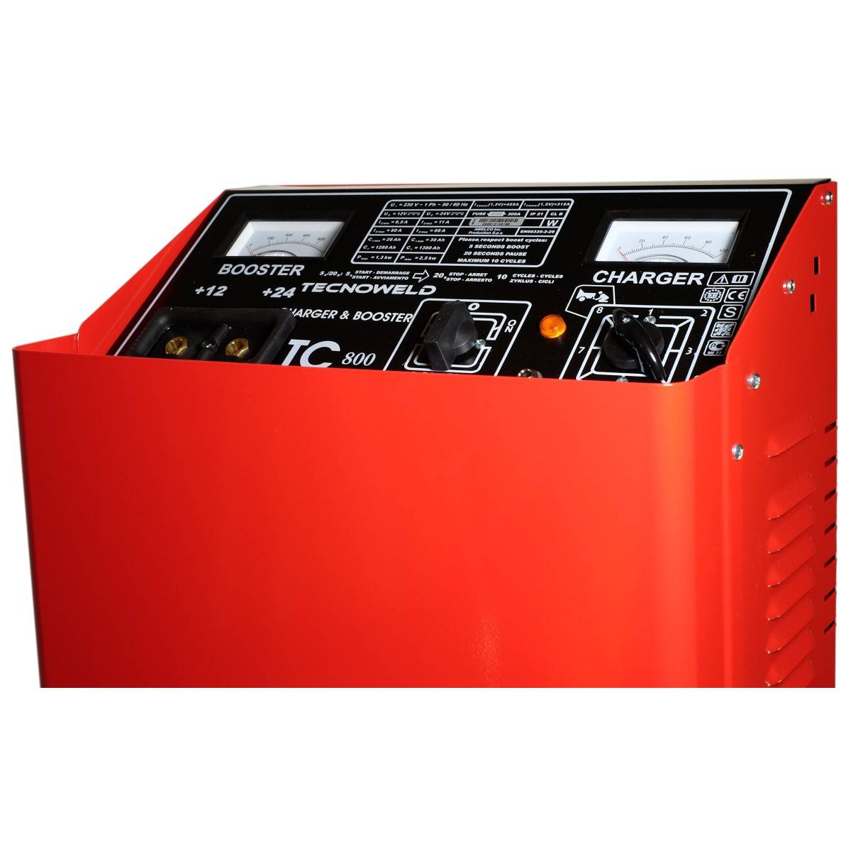 Chargeur démarreur de batterie 1380 Ah-12-24V Charge 120A auto poids lourds TEC800 sur roues Tecnoweld - Imagen 10