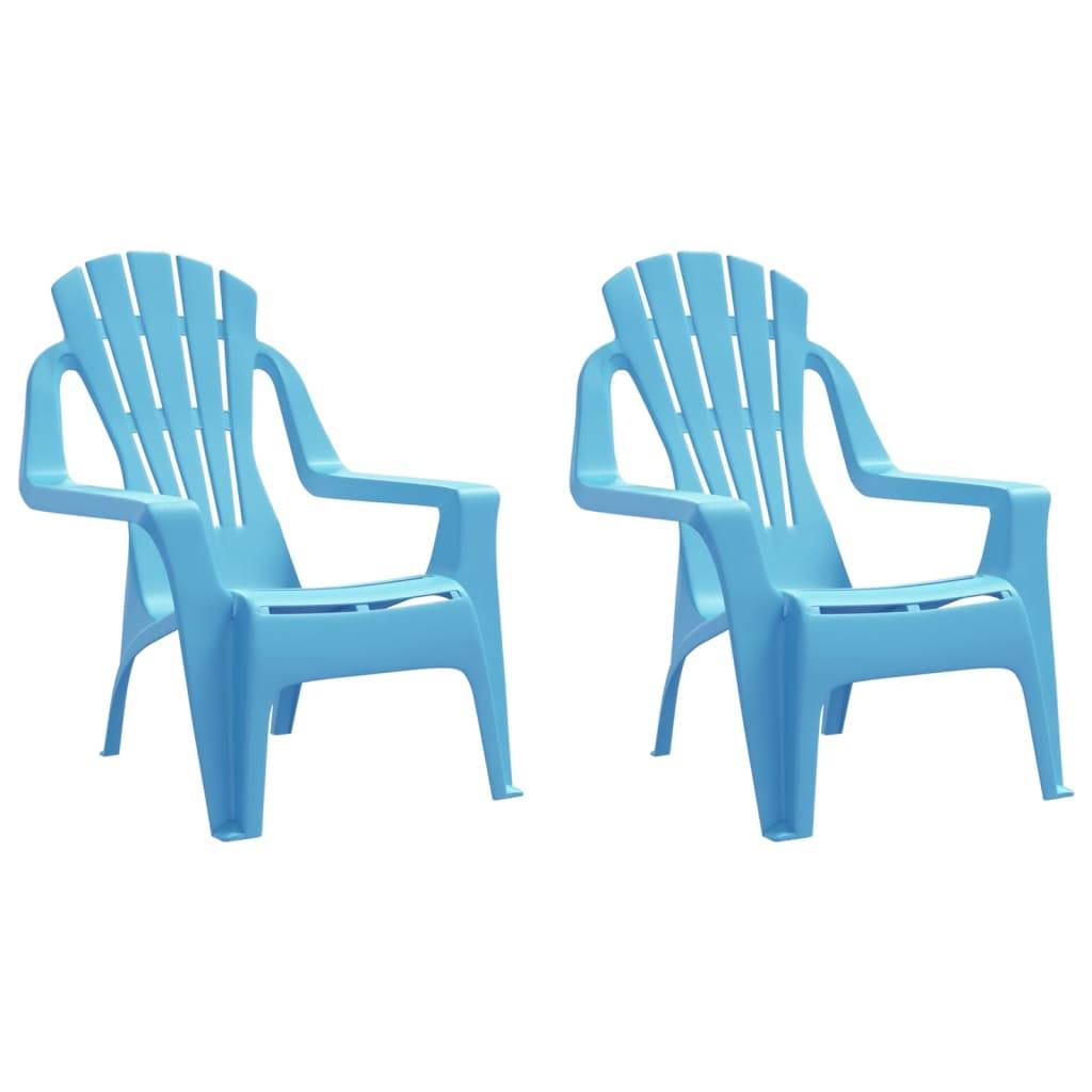 Lot de 2 Chaises de jardin pour enfants - Chaises d'extérieur - Fauteuils d'extérieur bleu 37x34x44 cm PP - MEUBLE PRO - Image 1