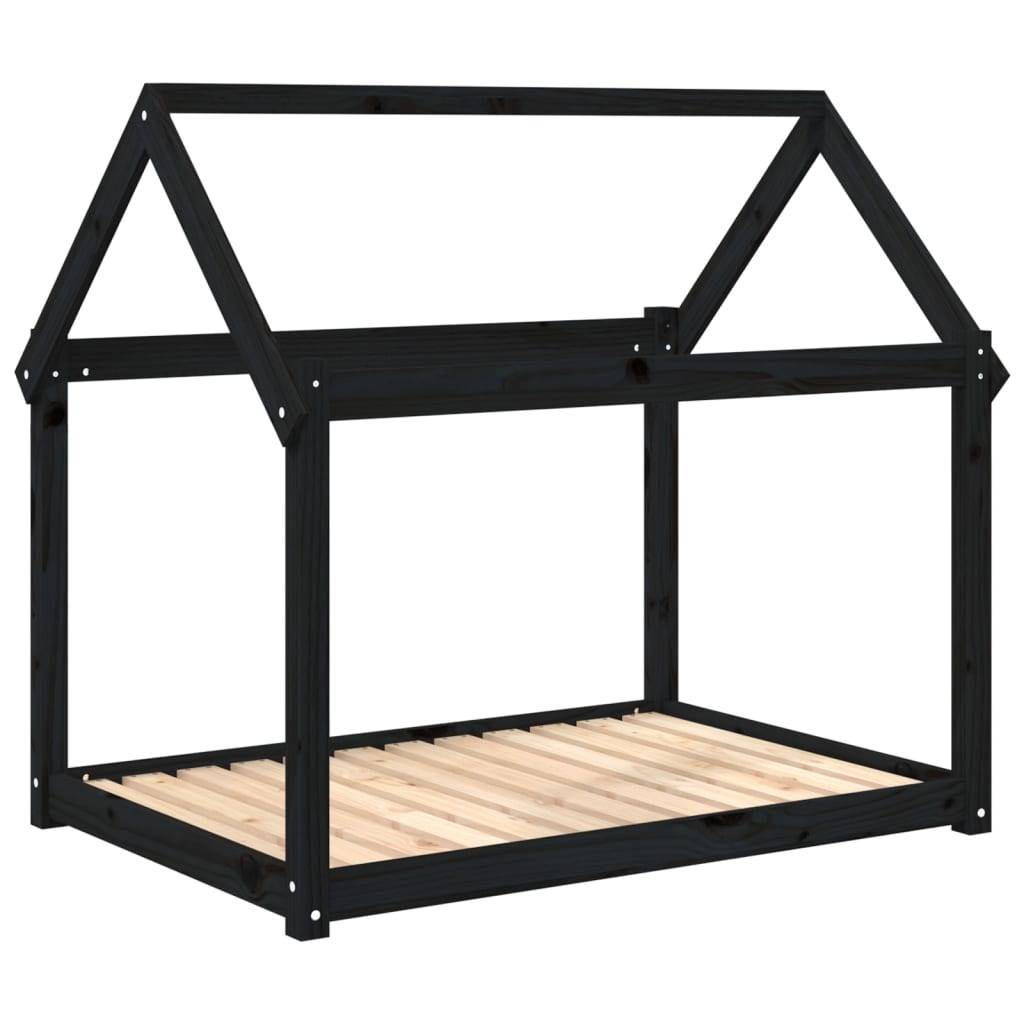 Vidaxl - Lit pour chien Noir 111x80x100 cm Bois de pin solide vidaXL 822221 - Imagen 2