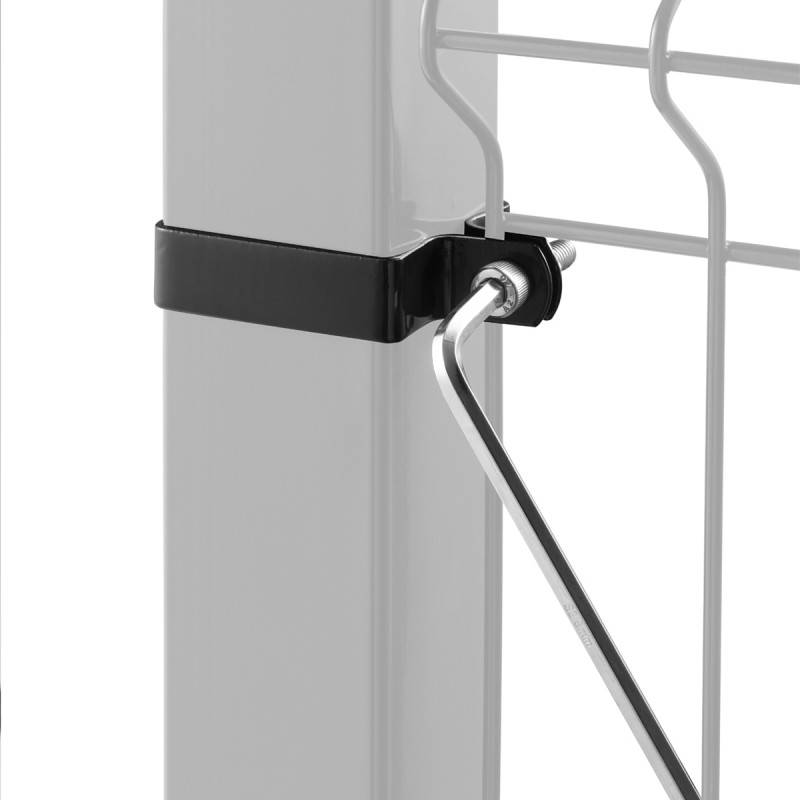 Collier de fixation carré 80 x 80 mm pour portillon grillagé Vert - Easy Clôture - Imagen 2