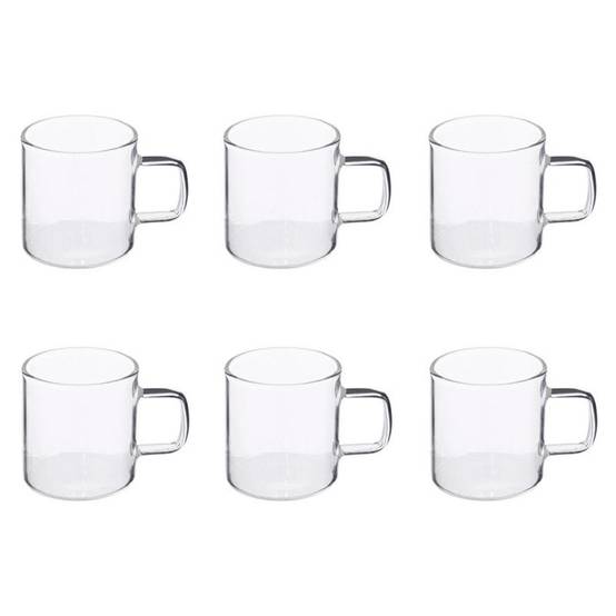 Lot de 6 Tasses à Café en Verre "Mia" 10cl Transparent - Image 1