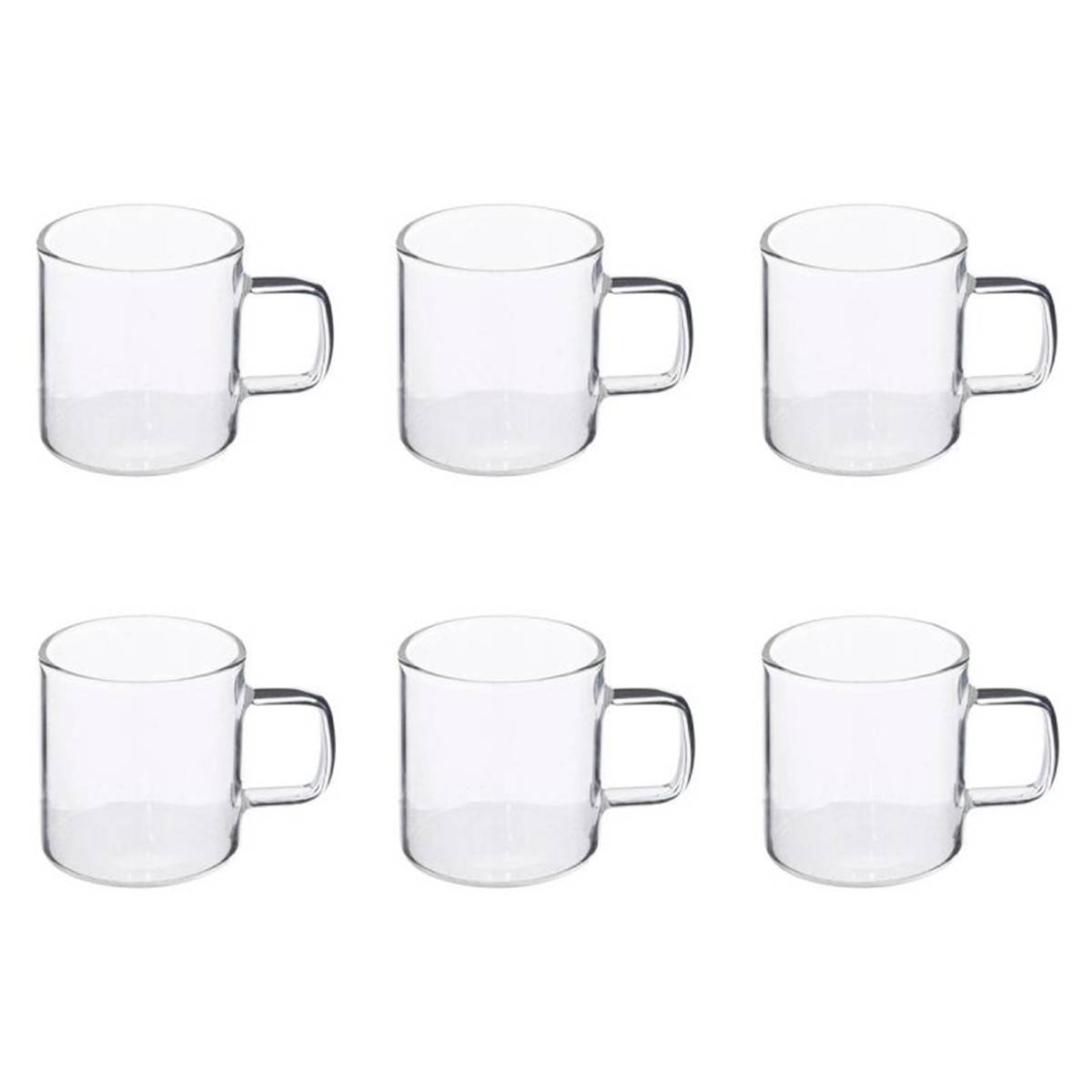 Lot de 6 Tasses à Café en Verre "Mia" 10cl Transparent - Image 1
