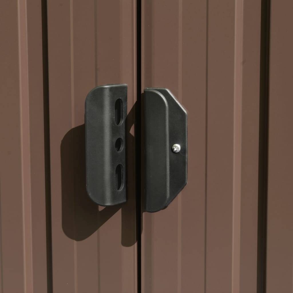 Helloshop26 - Abri de jardin cabane cabanon maison de stockage remise extérieur hangar outils robuste 257 x 990 x 181 cm acier galvanisé marron - Imagen 7