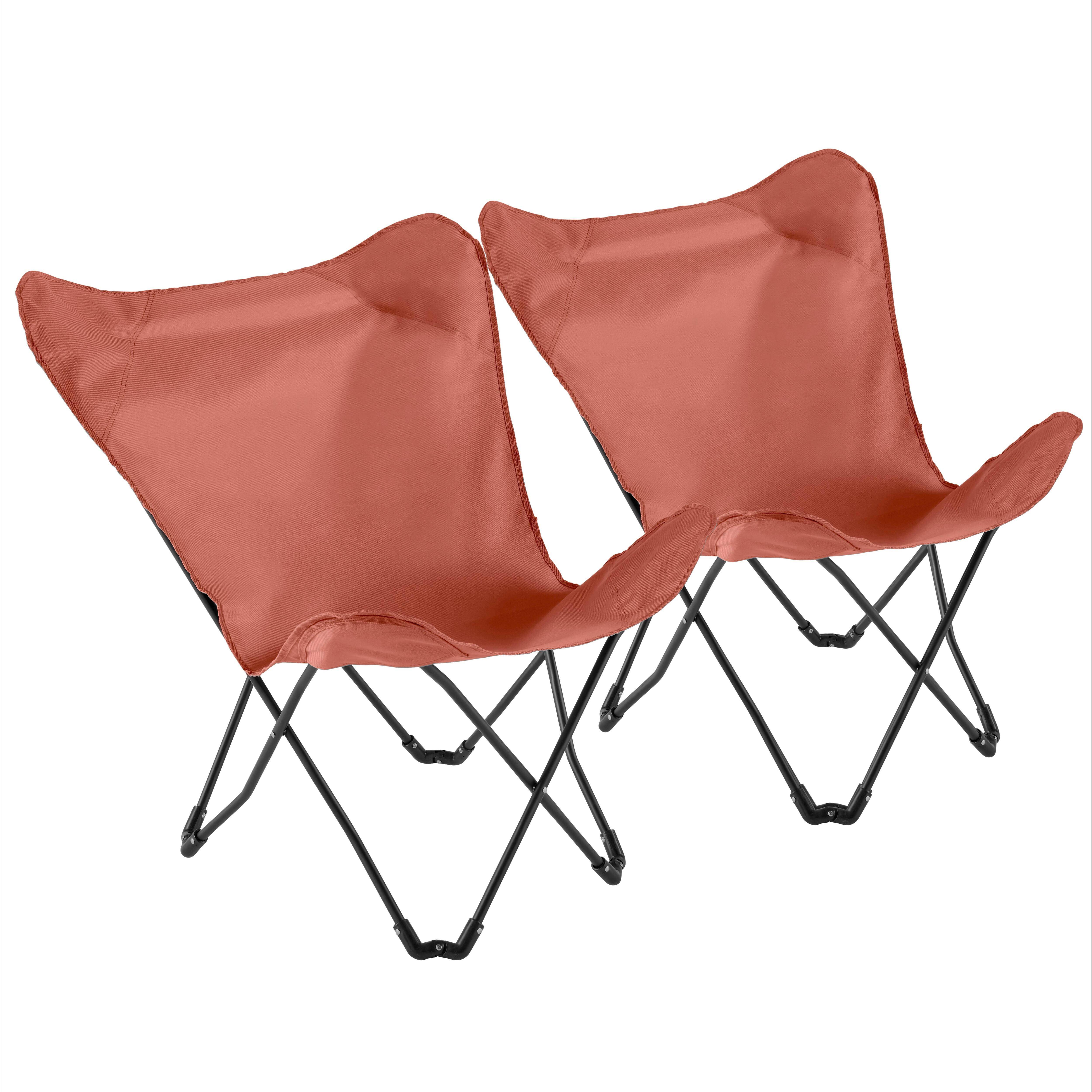 Oviala - Lot de 2 fauteuils papillon pliables terracotta Mariposa - Oviala - Imagen 1