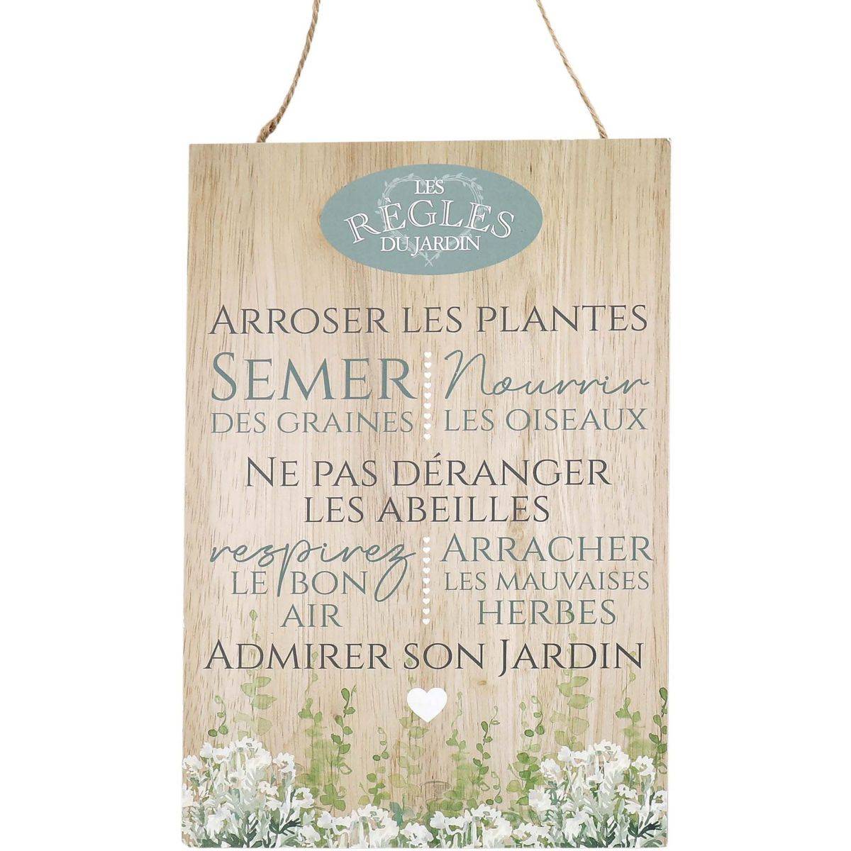 Sil - Plaque en bois Règles du jardin 20 x 30 cm Sil - Imagen 1