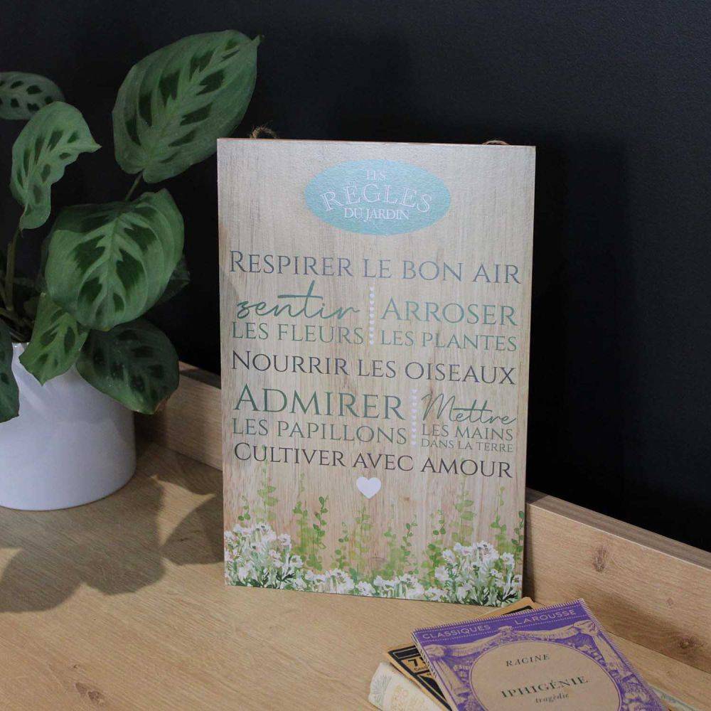 Sil - Plaque en bois Règles du jardin 20 x 30 cm Sil - Imagen 3