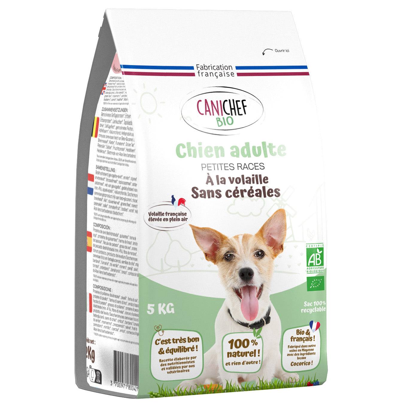 Canichef - Canichef - Croquettes Sans Céréales Bio à la Volaille pour Chien de Petite Taille - Imagen 1