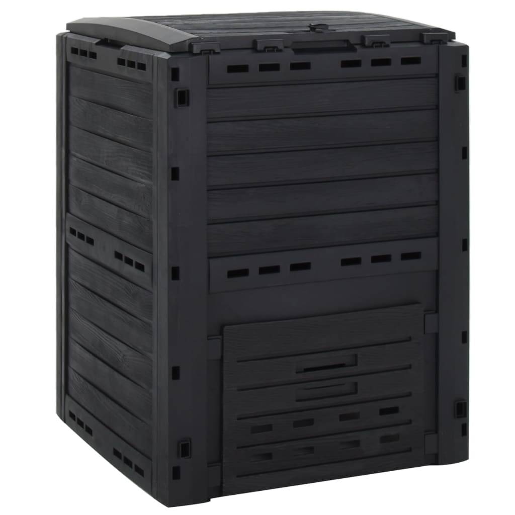 Composteur de jardin polypropylène noir 59.5 x 60 x 81.5 cm, poids:6.78kg - PANGIVO - Image 1