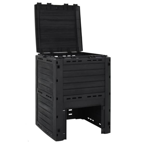 Composteur de jardin polypropylène noir 59.5 x 60 x 81.5 cm, poids:6.78kg - PANGIVO - Image 5
